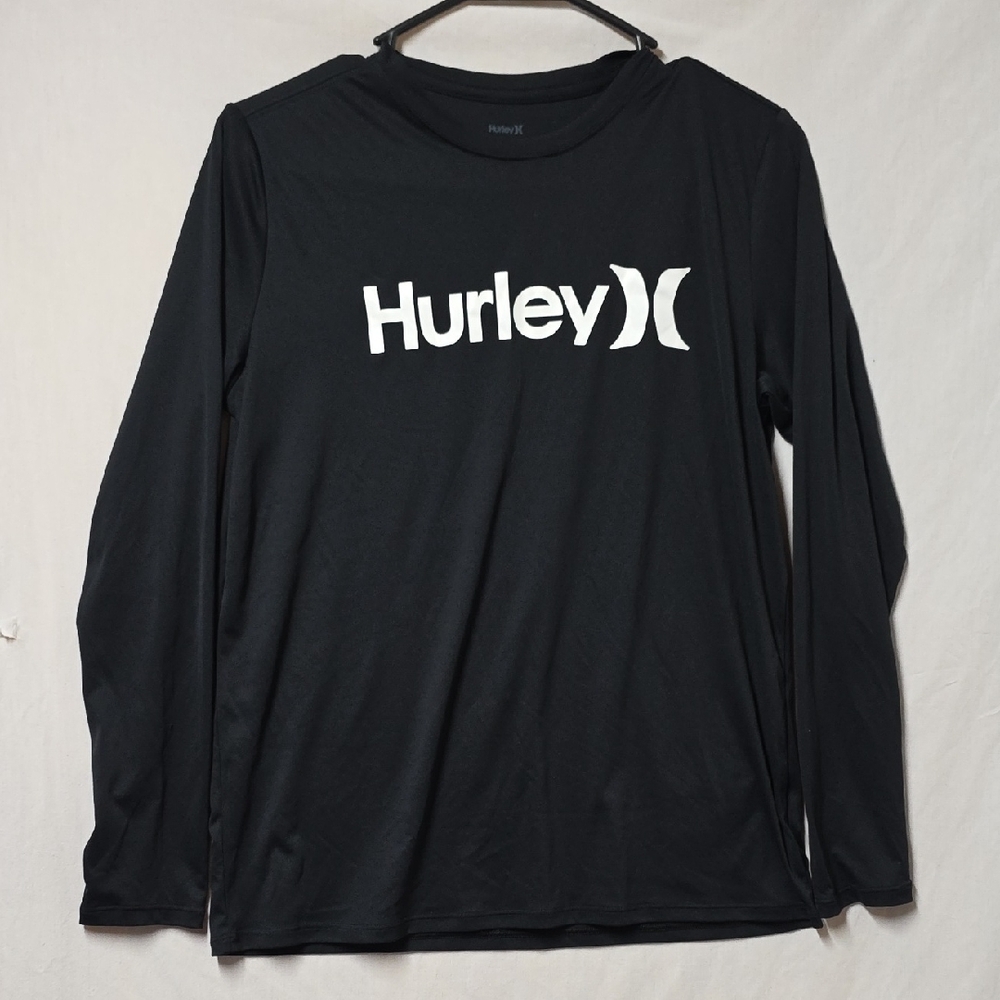 Hurley Boys Black Long Sleeve Tee UPF 50 XL